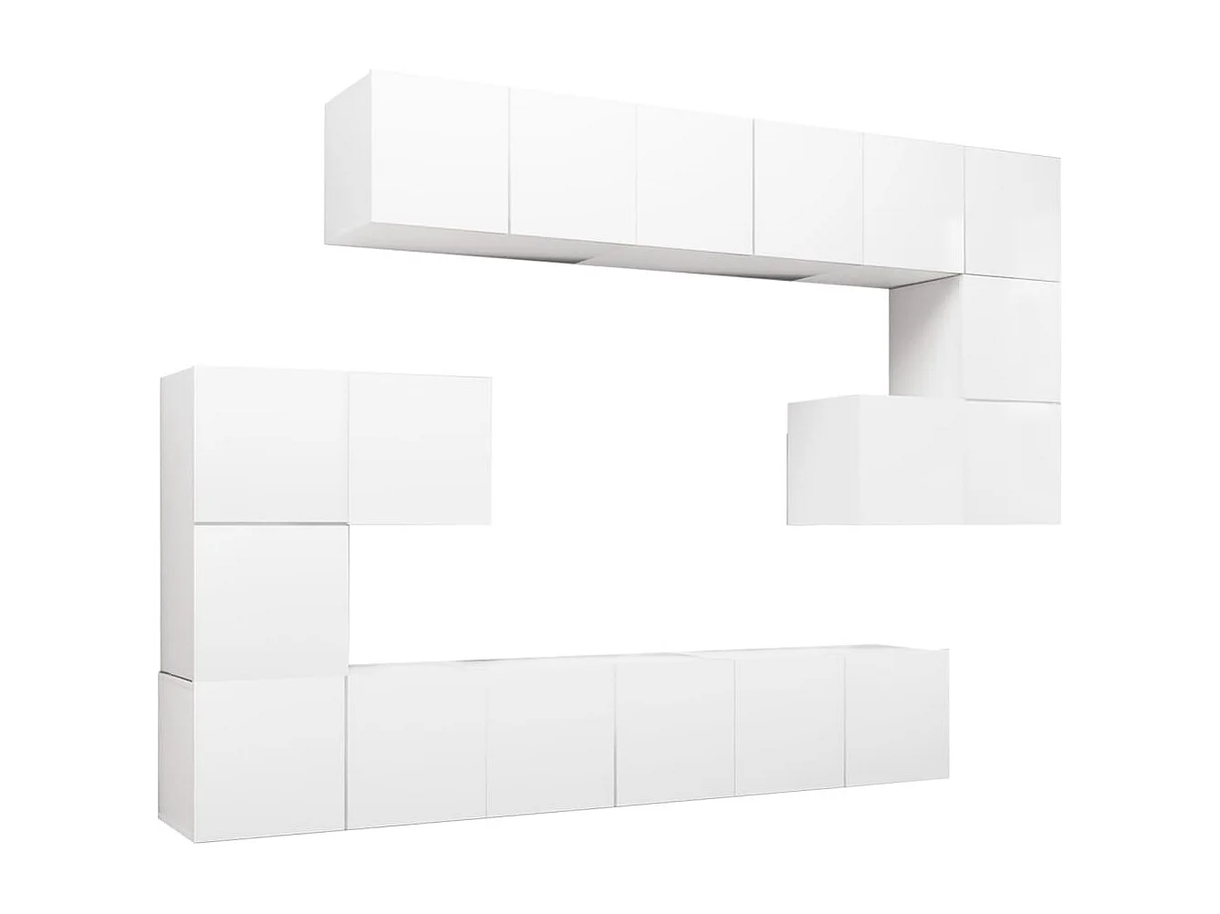 Hector  Ensemble de meubles TV 10 pcs Blanc Bois d'ingénierie