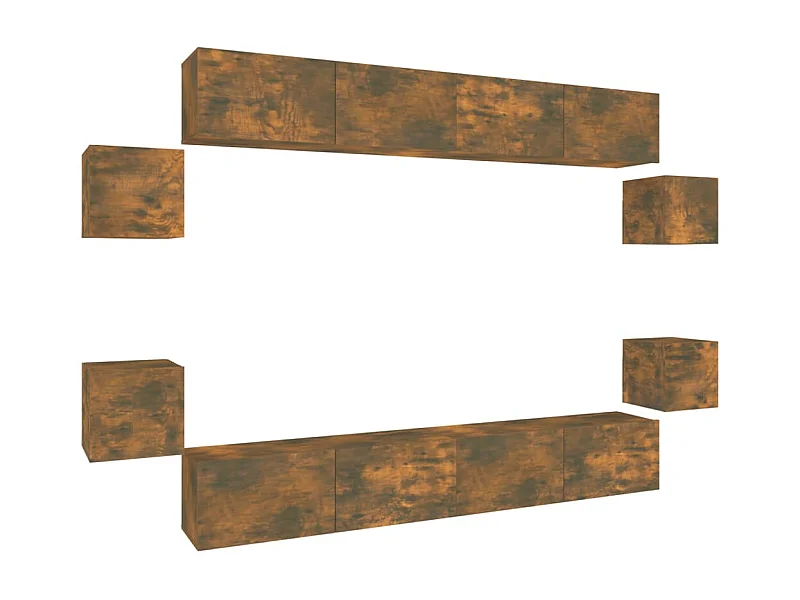 Clondalkin  Ensemble de meubles TV 8 pcs Chêne fumé Bois d'ingénierie