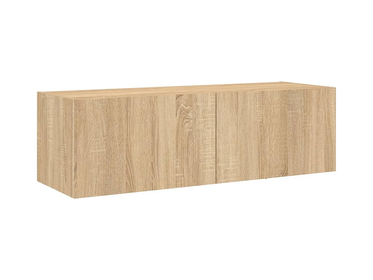 Bellville  Meuble TV muraux 5 pcs avec lumières LED chêne sonoma