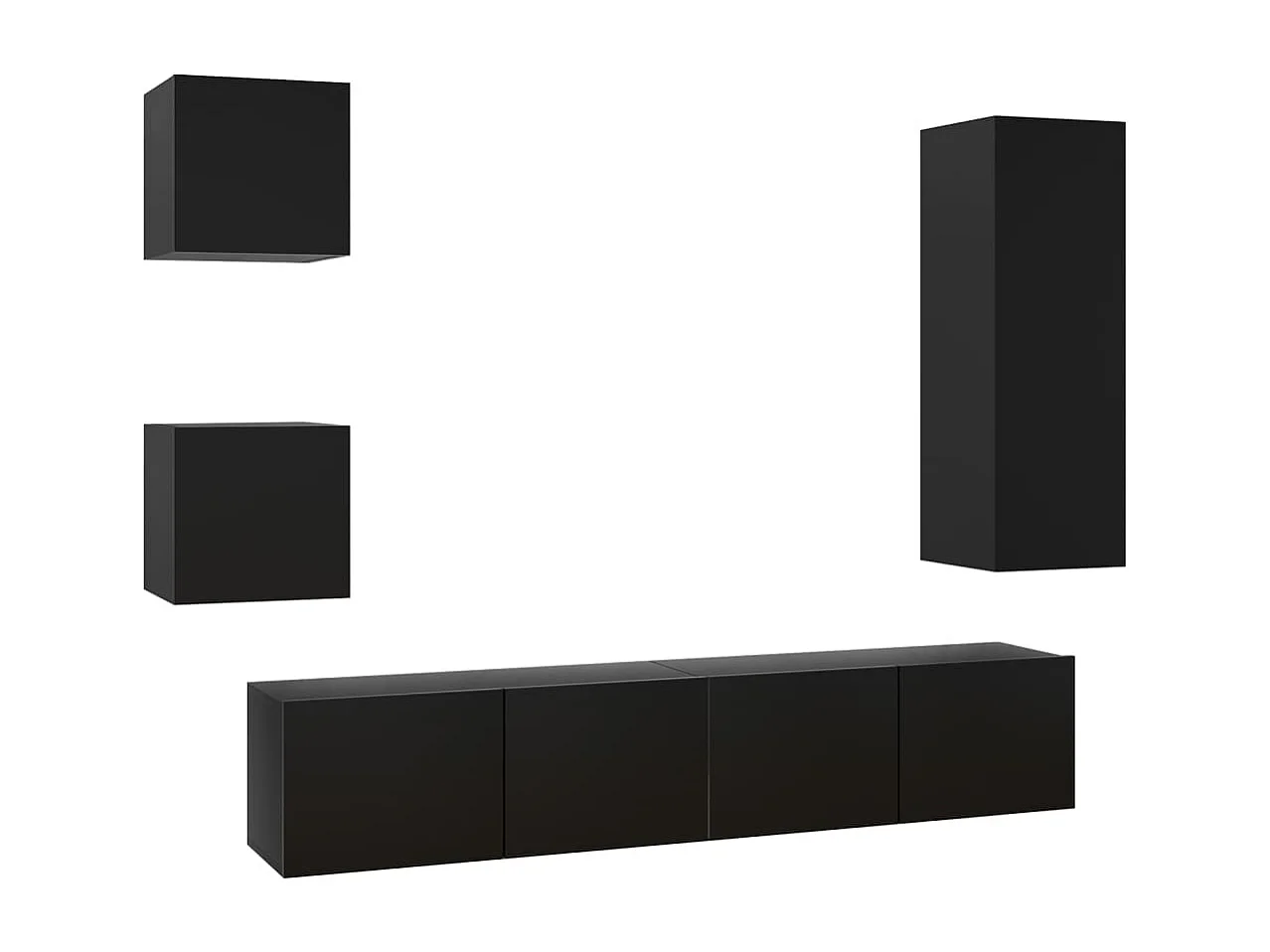 Wheat Ridge  Set de muebles de TV 5 piezas madera contrachapada negro