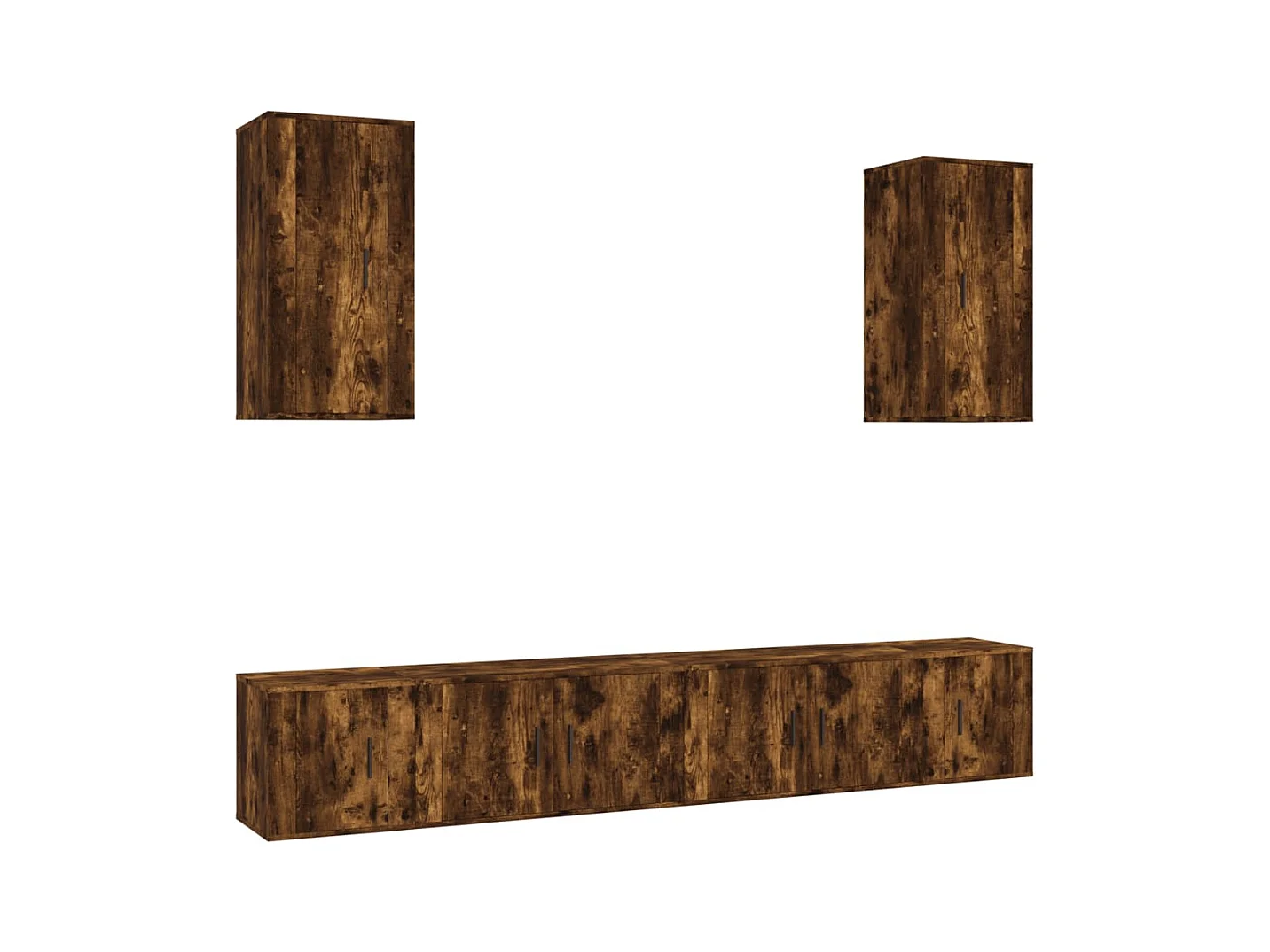 Yael  Set de muebles de TV 6 pzas madera contrachapada roble ahumado