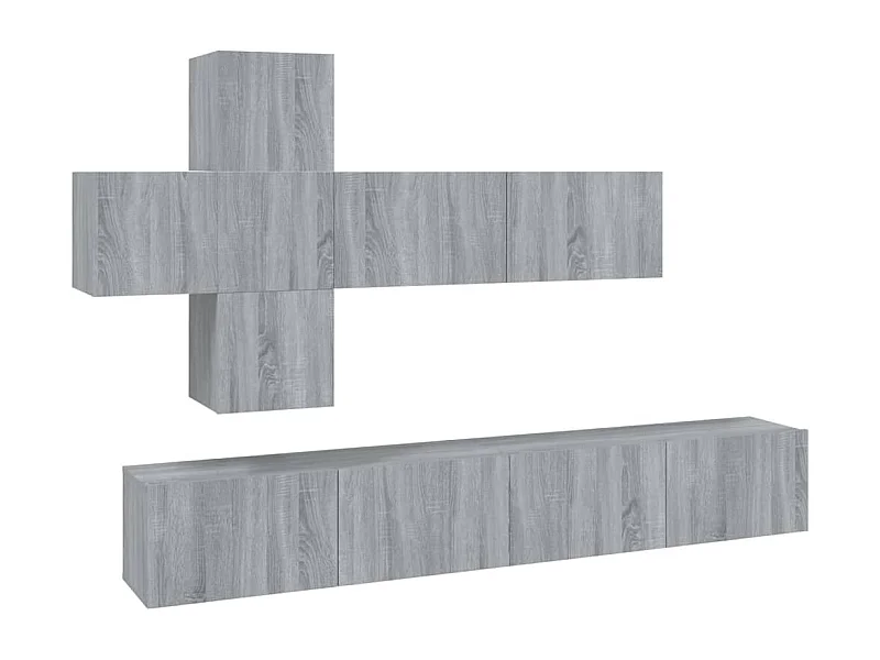 Evangelina  Ensemble de meubles TV 7 pcs Sonoma gris Bois d'ingénierie