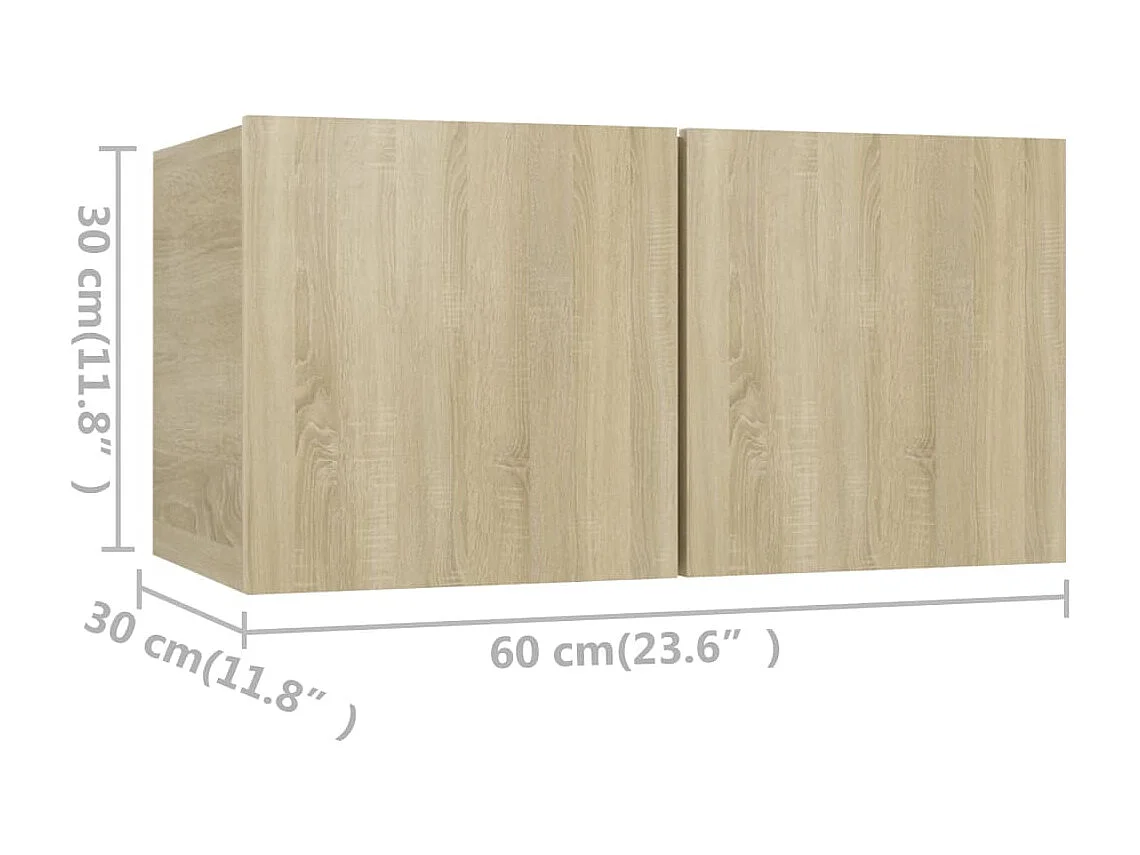 Zyanio  Ensemble de meubles TV 3 pcs Chêne sonoma Bois d'ingénierie