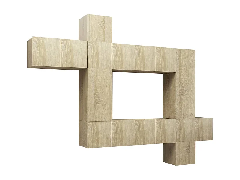 Bradbury  Ensemble de meubles TV 10 pcs Chêne sonoma Bois d'ingénierie