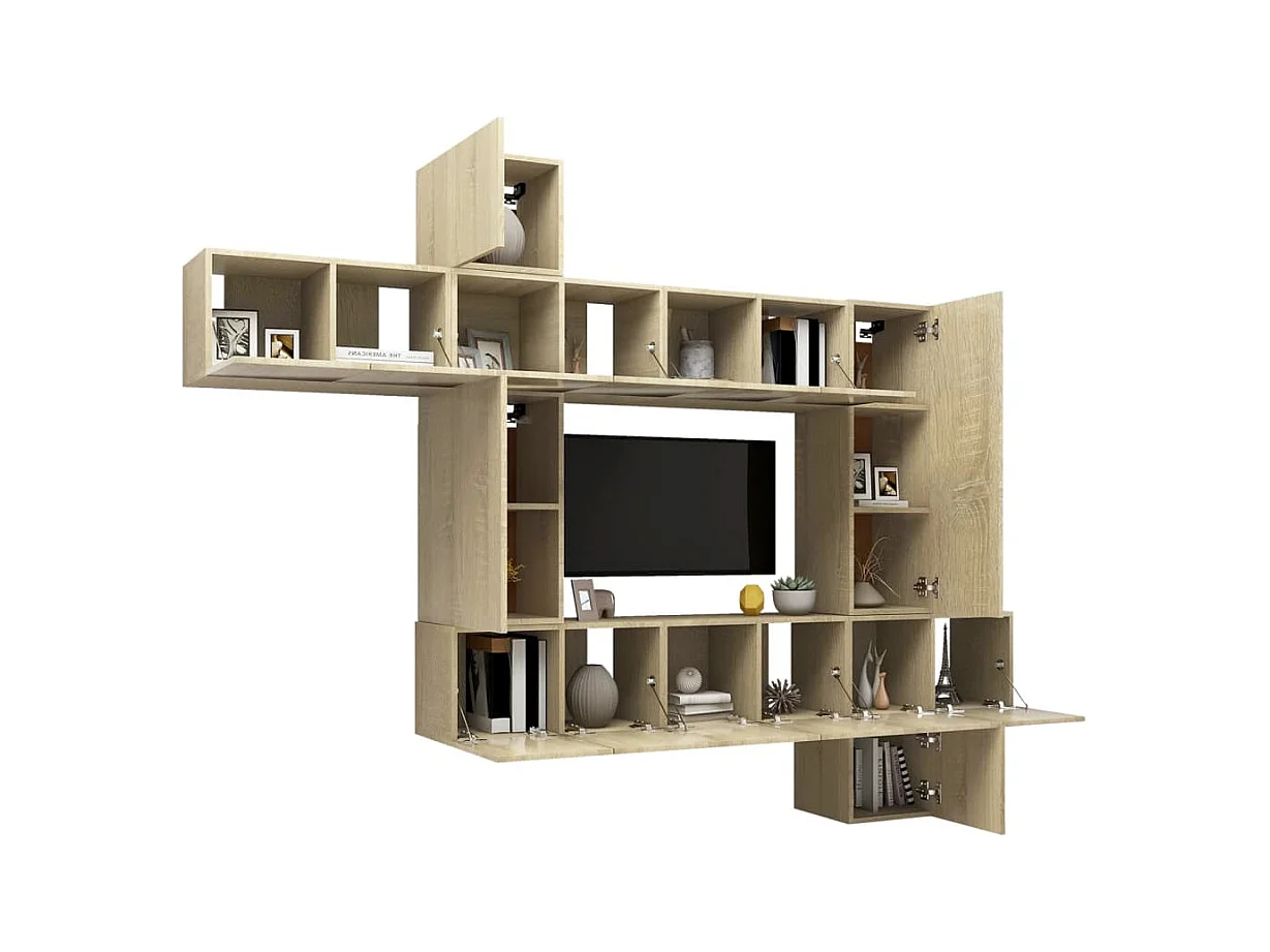 Bradbury  Ensemble de meubles TV 10 pcs Chêne sonoma Bois d'ingénierie