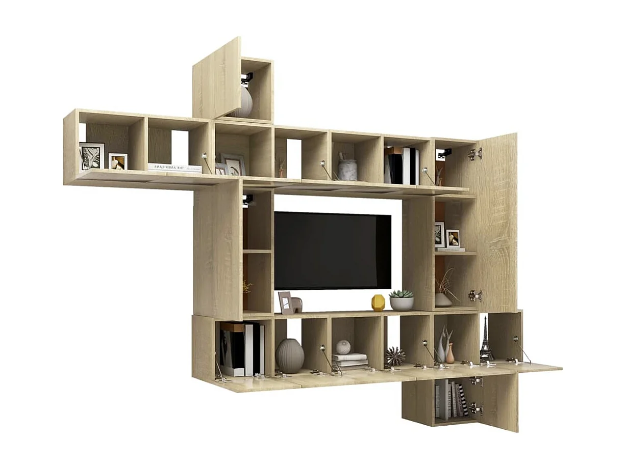 Bradbury  Ensemble de meubles TV 10 pcs Chêne sonoma Bois d'ingénierie