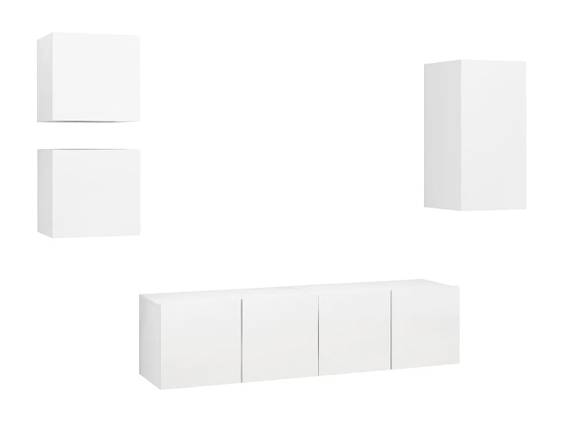 Wheat Ridge  Ensemble de meubles TV 5 pcs Blanc Bois d'ingénierie