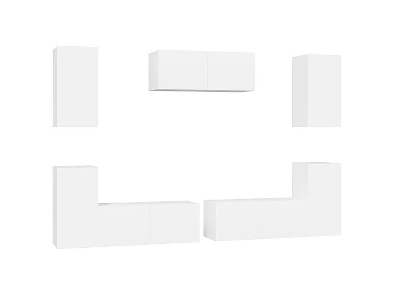 Canonsburg  Ensemble de meubles TV 7 pcs Blanc Bois d'ingénierie