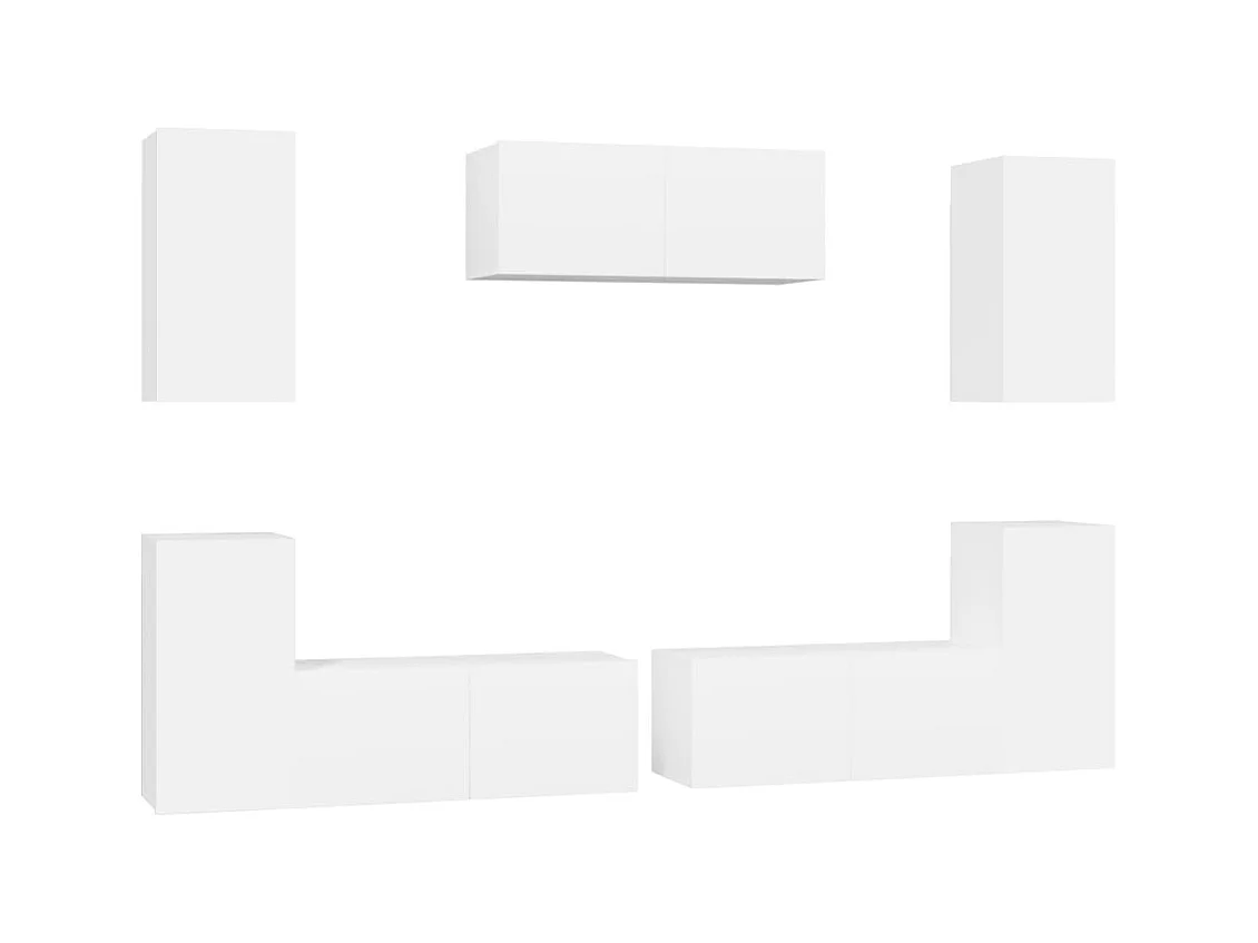 Canonsburg  Ensemble de meubles TV 7 pcs Blanc Bois d'ingénierie