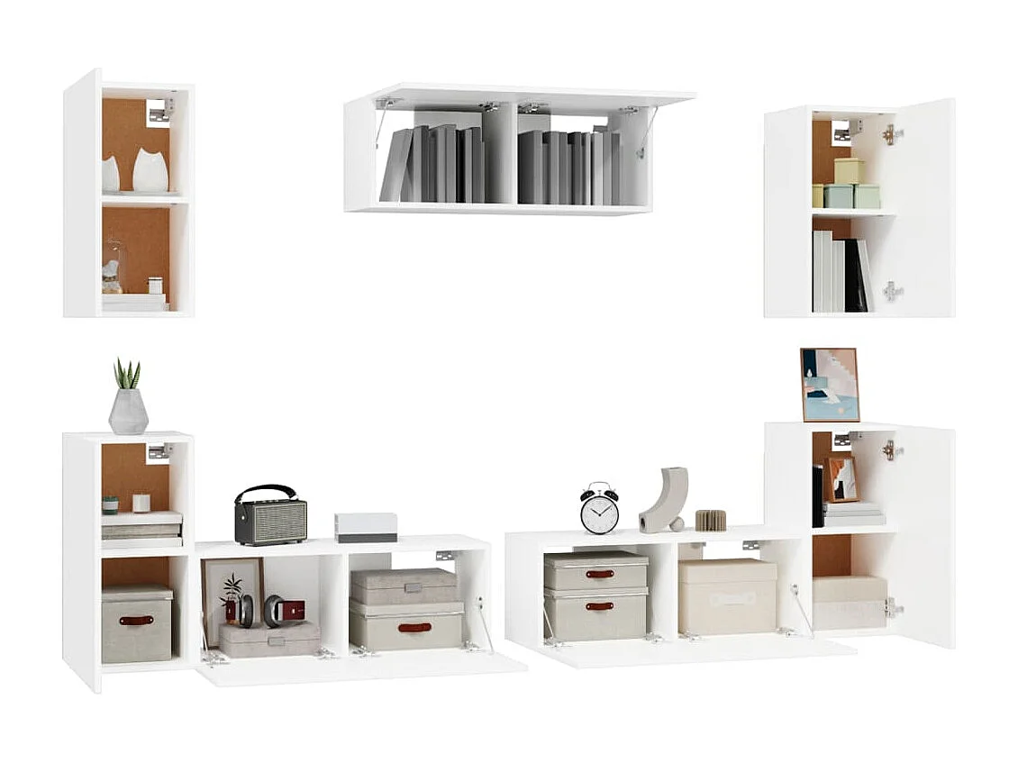 Canonsburg  Ensemble de meubles TV 7 pcs Blanc Bois d'ingénierie