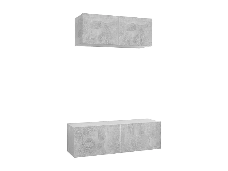 Olivia  Ensemble de meubles TV 2 pcs Gris béton Bois d'ingénierie