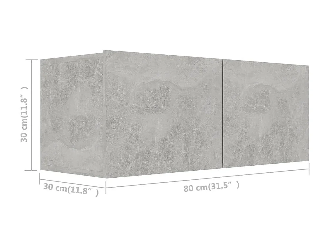 Olivia  Ensemble de meubles TV 2 pcs Gris béton Bois d'ingénierie