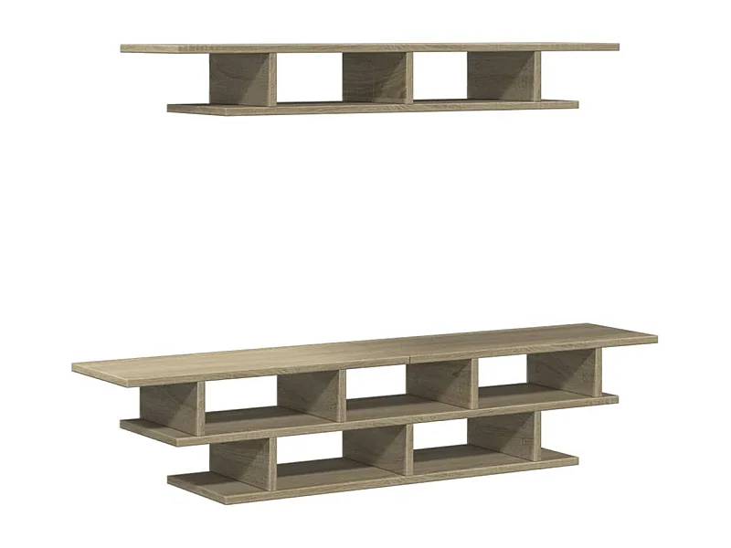 Durmus  Tv-wandmeubelset bewerkt hout sonoma eikenkleurig