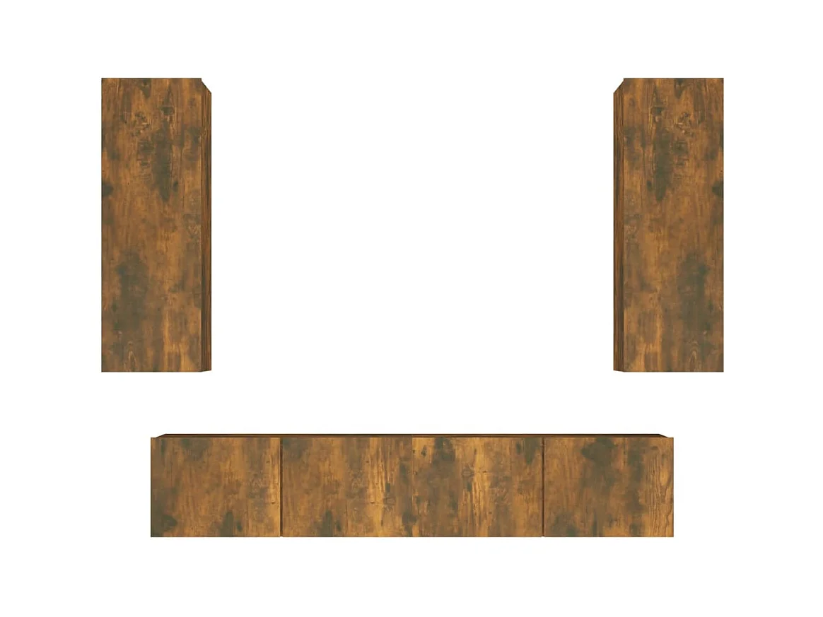 Cloverport  Ensemble de meubles TV 4 pcs Chêne fumé Bois d'ingénierie