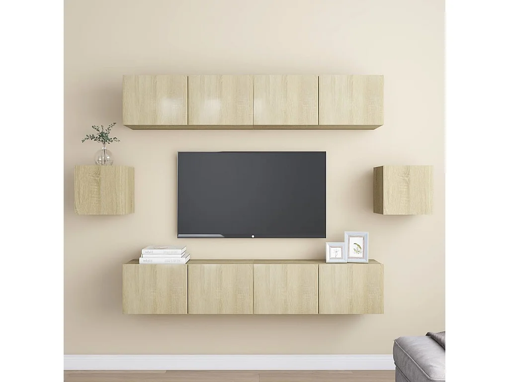 Ferenc  Ensemble de meubles TV 6 pcs Chêne sonoma Bois d'ingénierie