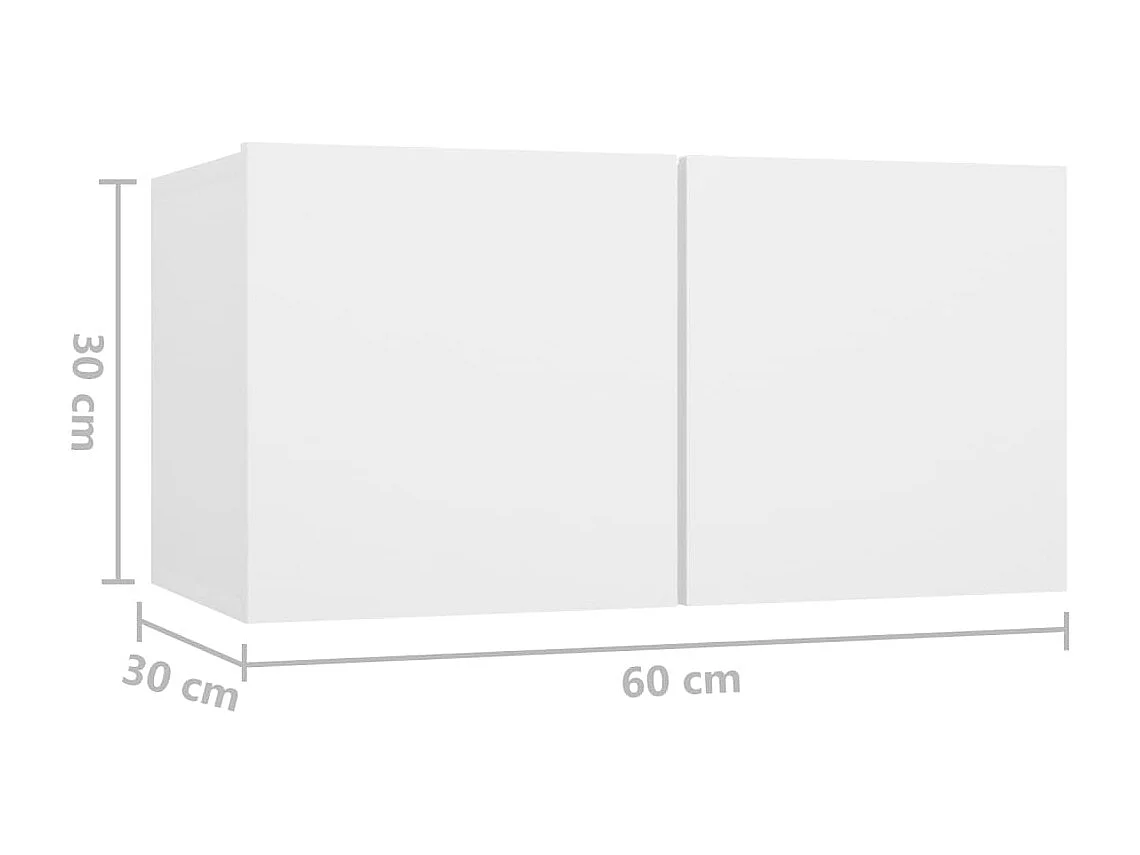 Antelope  4-delige Tv-meubelset bewerkt hout wit