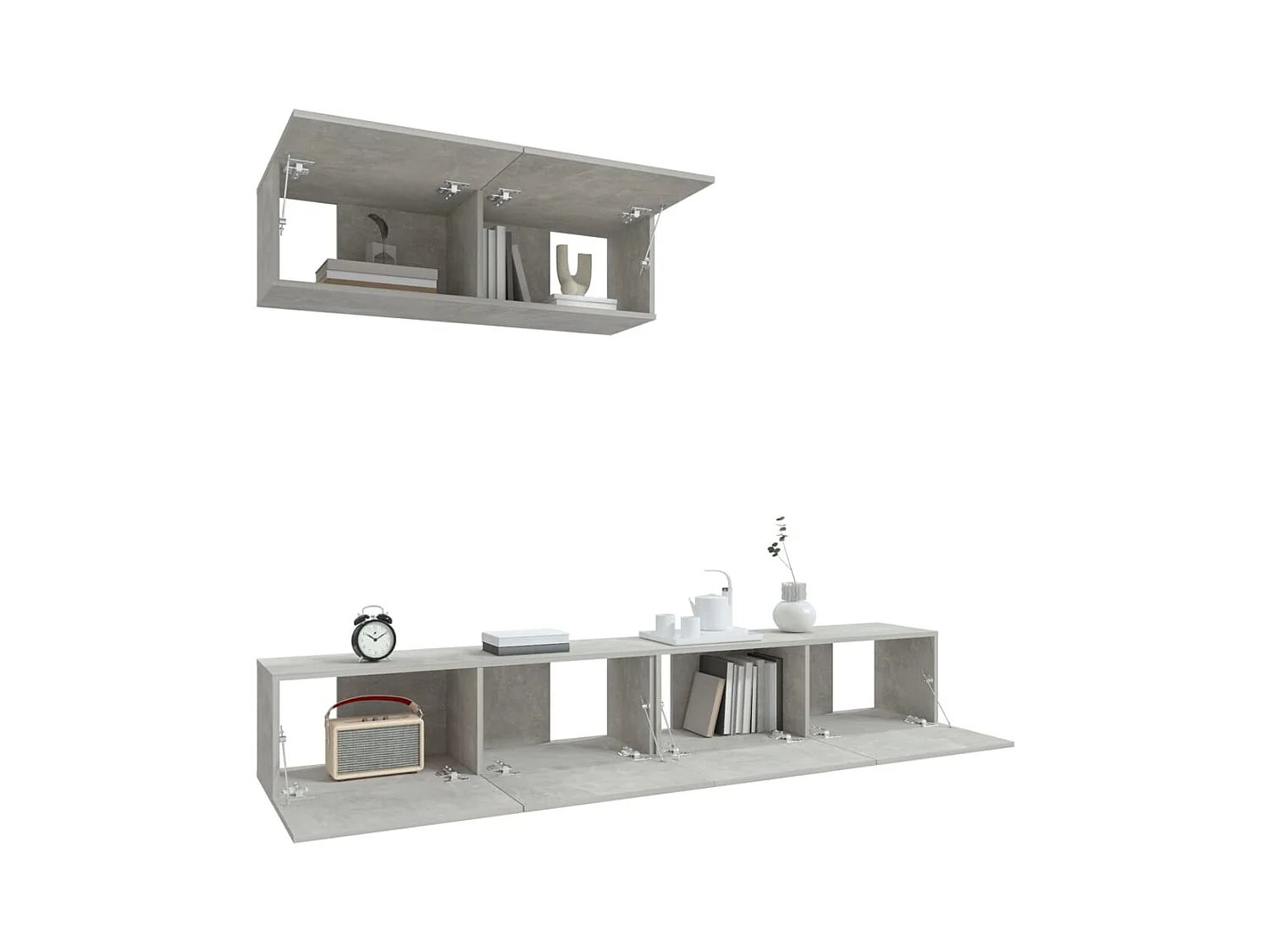 Batesburg-Leesville  Ensemble de meubles TV 3 pcs Gris béton Bois d'ingénierie