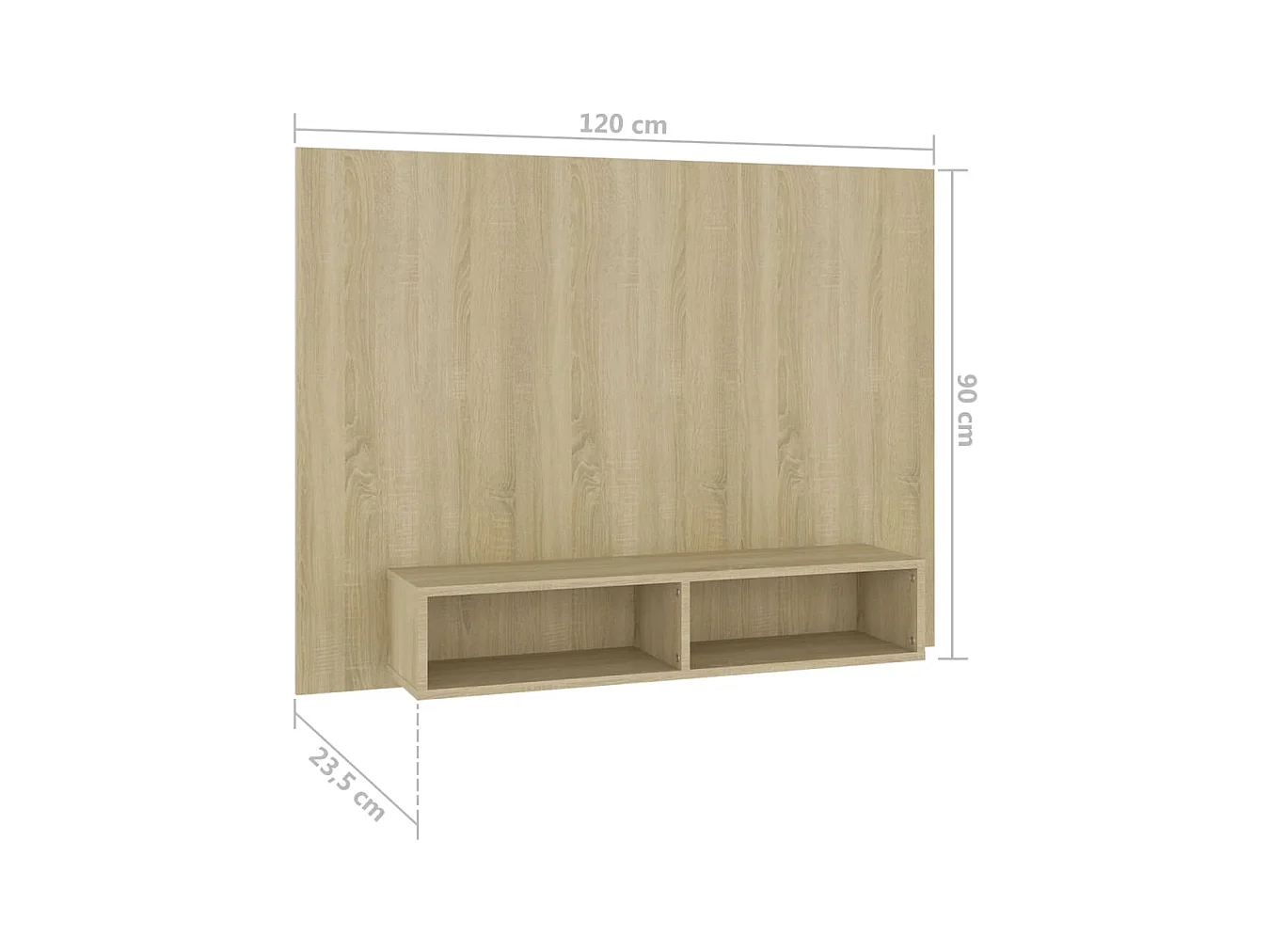 Louis-Clément  Meuble TV mural Chêne Sonoma 120x23,5x90 cm Bois d’ingénierie