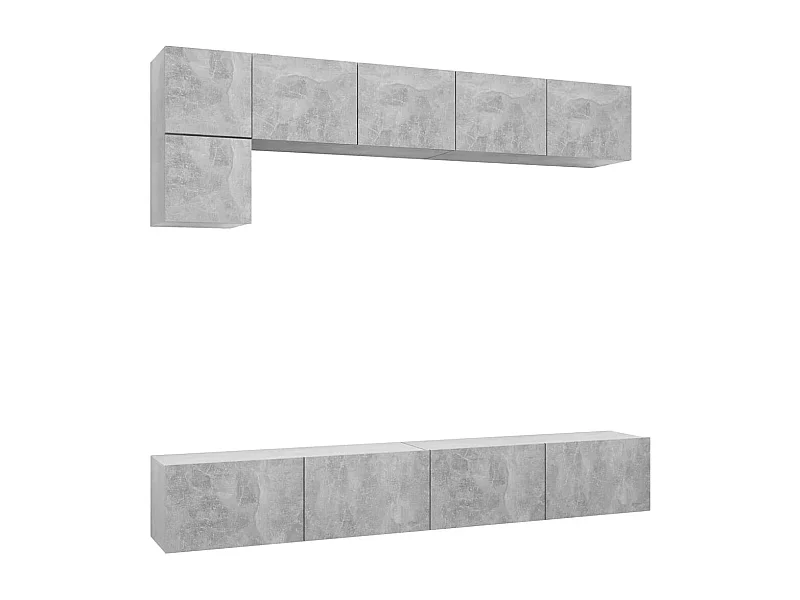 Mornar  Ensemble de meubles TV 5 pcs Gris béton Bois d'ingénierie