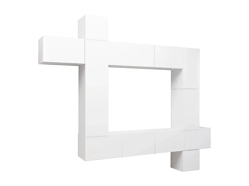 Bradbury  Ensemble de meuble TV 9 pcs Blanc Bois d'ingénierie