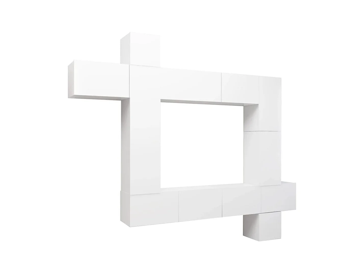 Bradbury  Ensemble de meuble TV 9 pcs Blanc Bois d'ingénierie