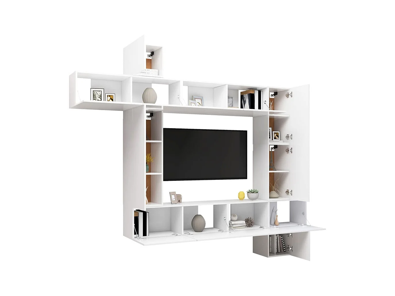 Bradbury  Ensemble de meuble TV 9 pcs Blanc Bois d'ingénierie