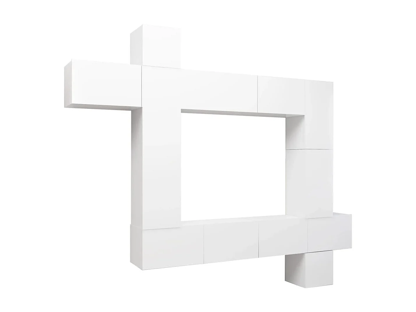 Bradbury  Set de mueble para TV de 9 piezas madera de ingeniería blanco