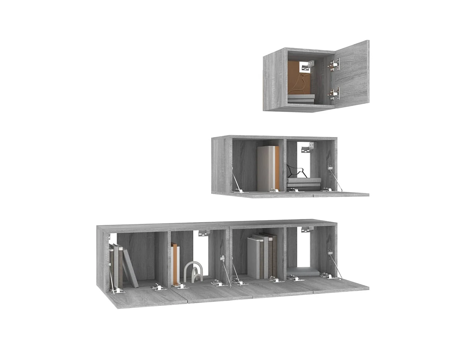 Jean-Louis  Ensemble de meubles TV 4 pcs Sonoma gris Bois d'ingénierie