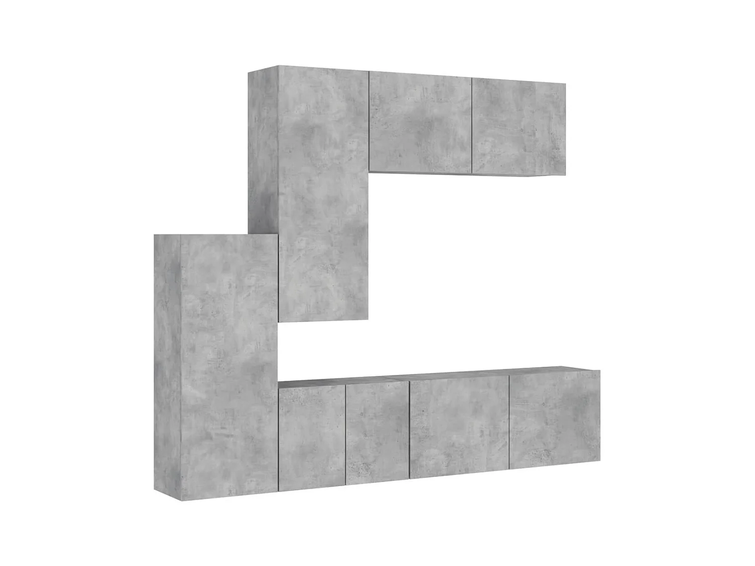 Tjalva  Unités murales TV 5 pcs gris béton bois d'ingénierie