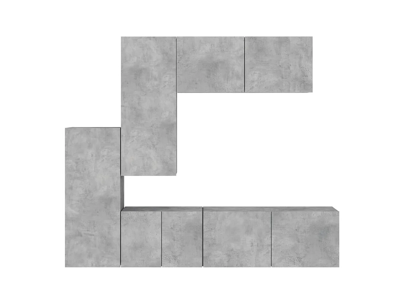 Tjalva  Unités murales TV 5 pcs gris béton bois d'ingénierie