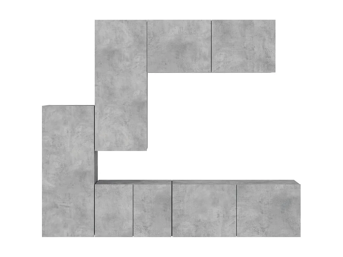 Tjalva  Unités murales TV 5 pcs gris béton bois d'ingénierie