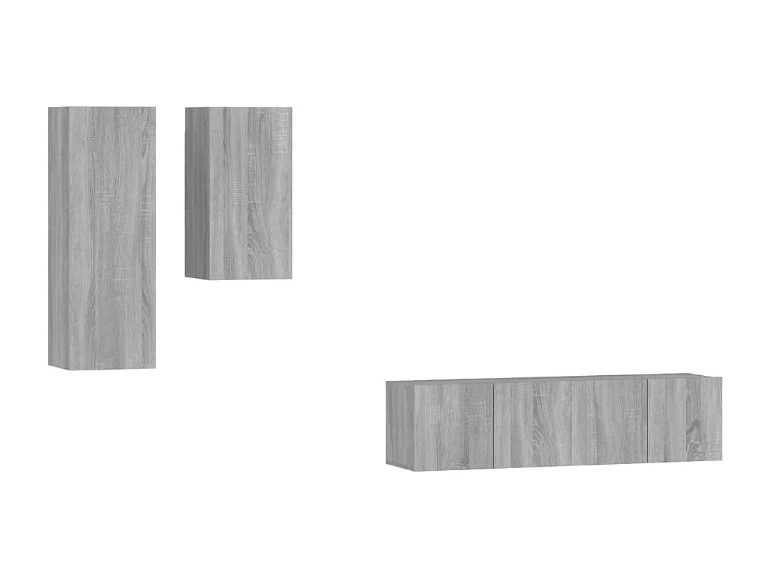 Maria  Set de muebles para TV 4 pzas madera contrachapada gris Sonoma