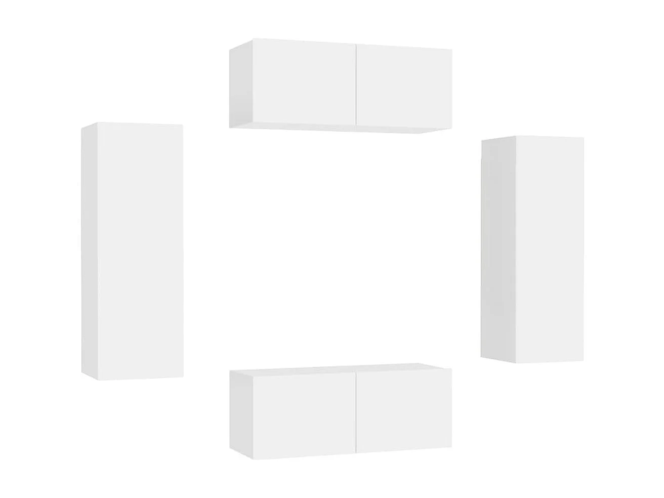 Maisons-Alfort  Muebles de salón 4 piezas madera de ingeniería blanco