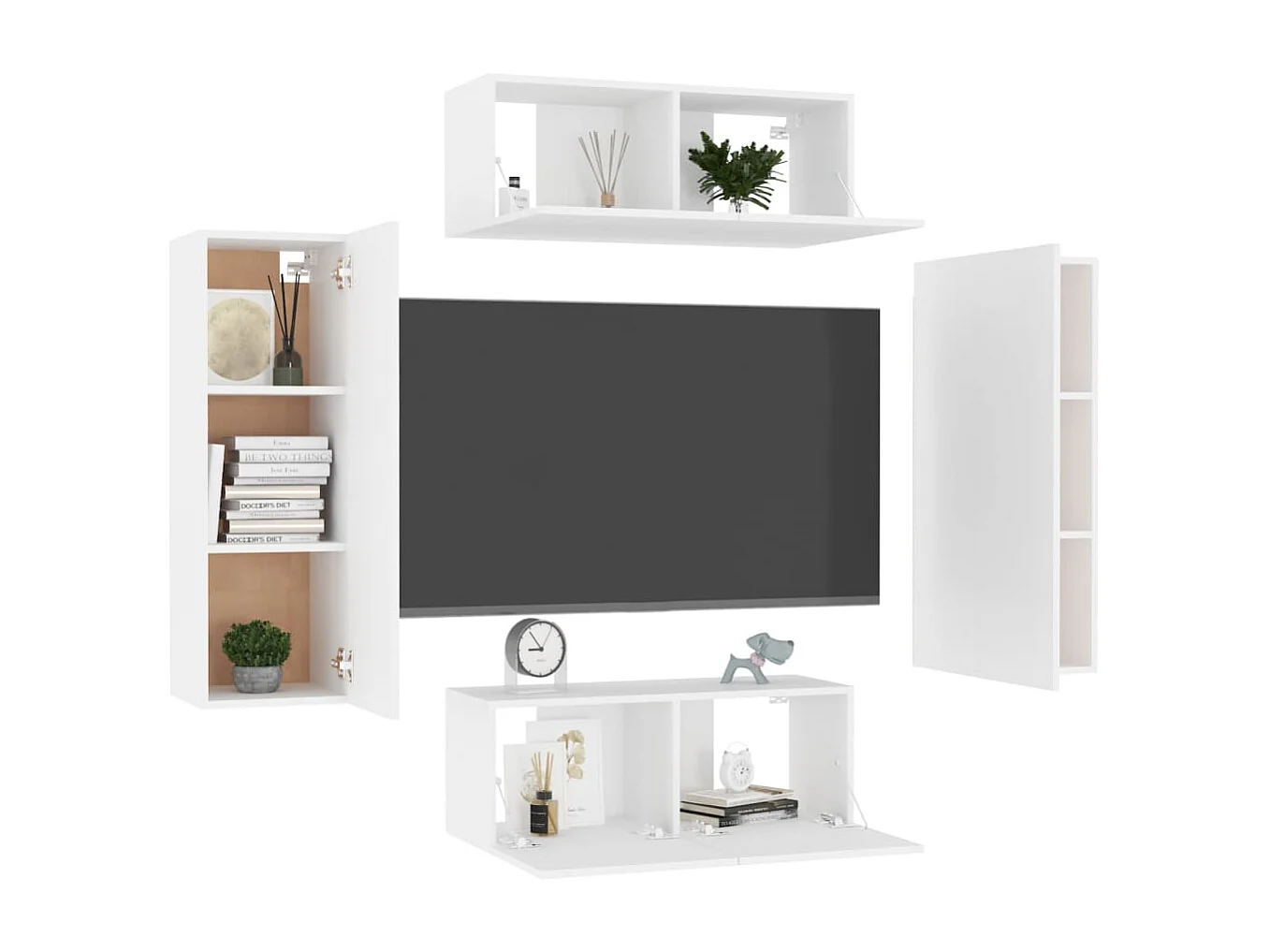 Maisons-Alfort  Muebles de salón 4 piezas madera de ingeniería blanco