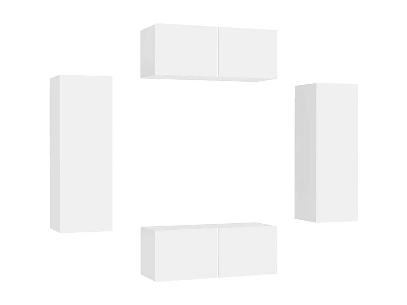 Maisons-Alfort  Muebles de salón 4 piezas madera de ingeniería blanco