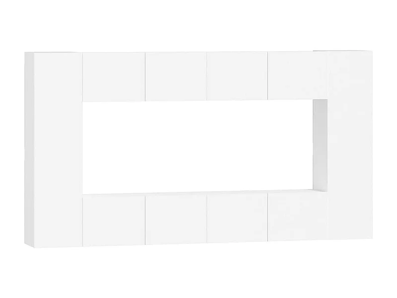 Varde  Ensemble de meubles TV 8 pcs Blanc Bois d'ingénierie