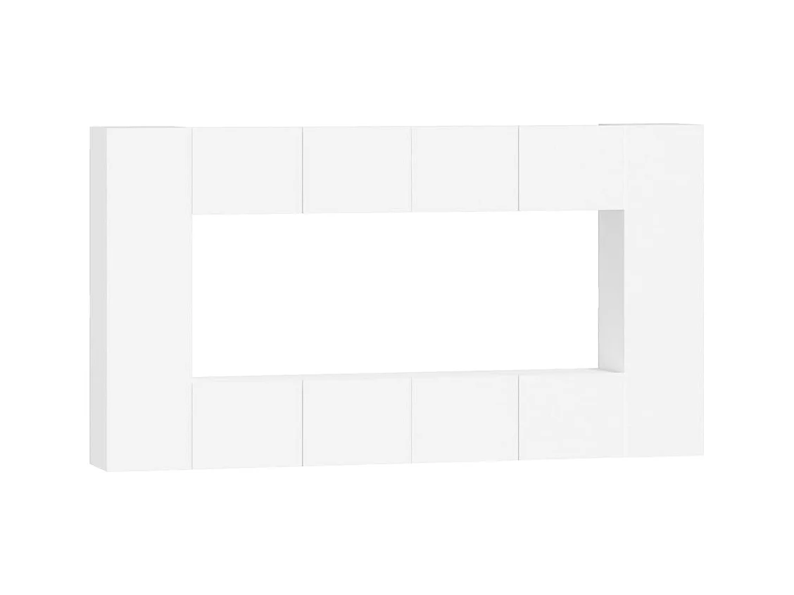 Varde  Ensemble de meubles TV 8 pcs Blanc Bois d'ingénierie