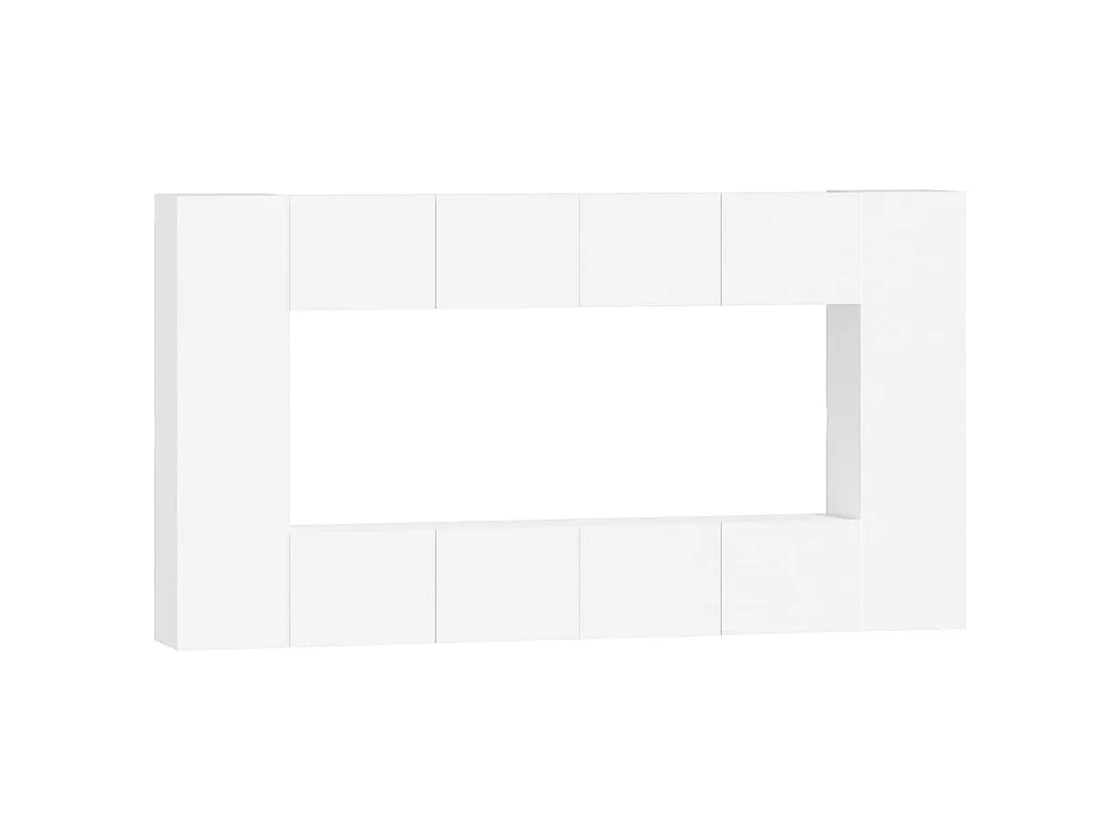 Varde  Ensemble de meubles TV 8 pcs Blanc Bois d'ingénierie