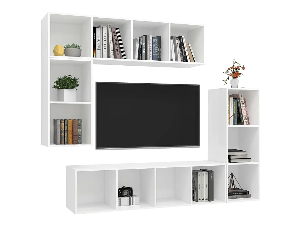 Hoosick Falls  4-delige Tv-meubelset bewerkt hout wit