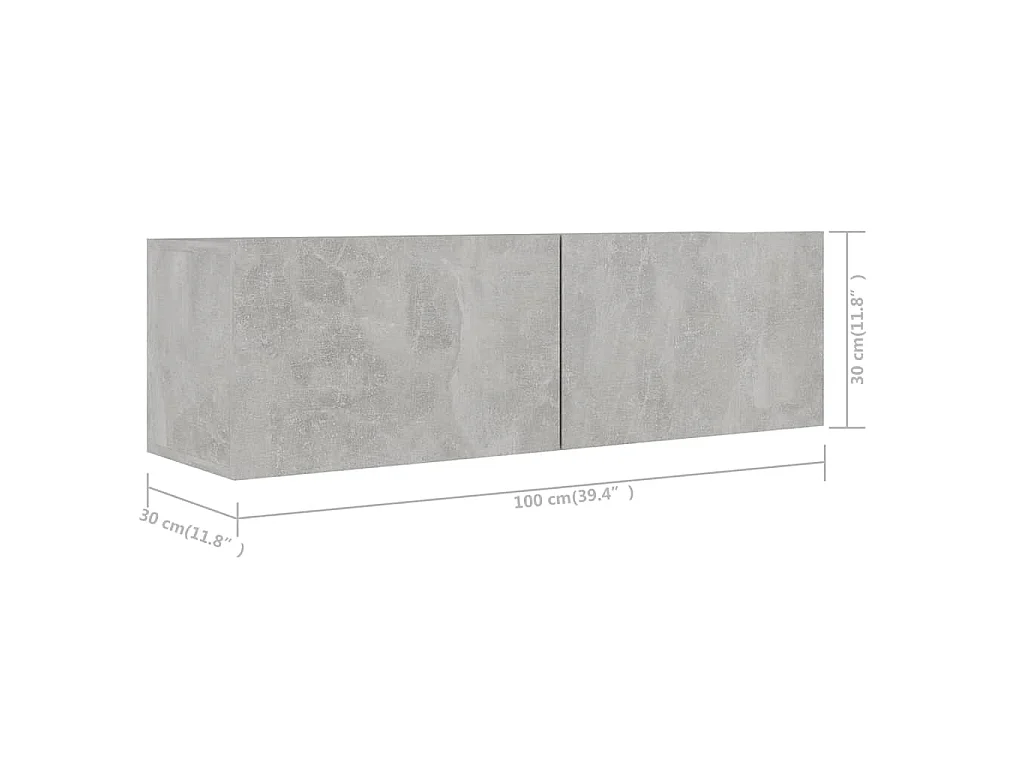 Ferenc  Ensemble de meubles TV 6 pcs Gris béton Bois d'ingénierie