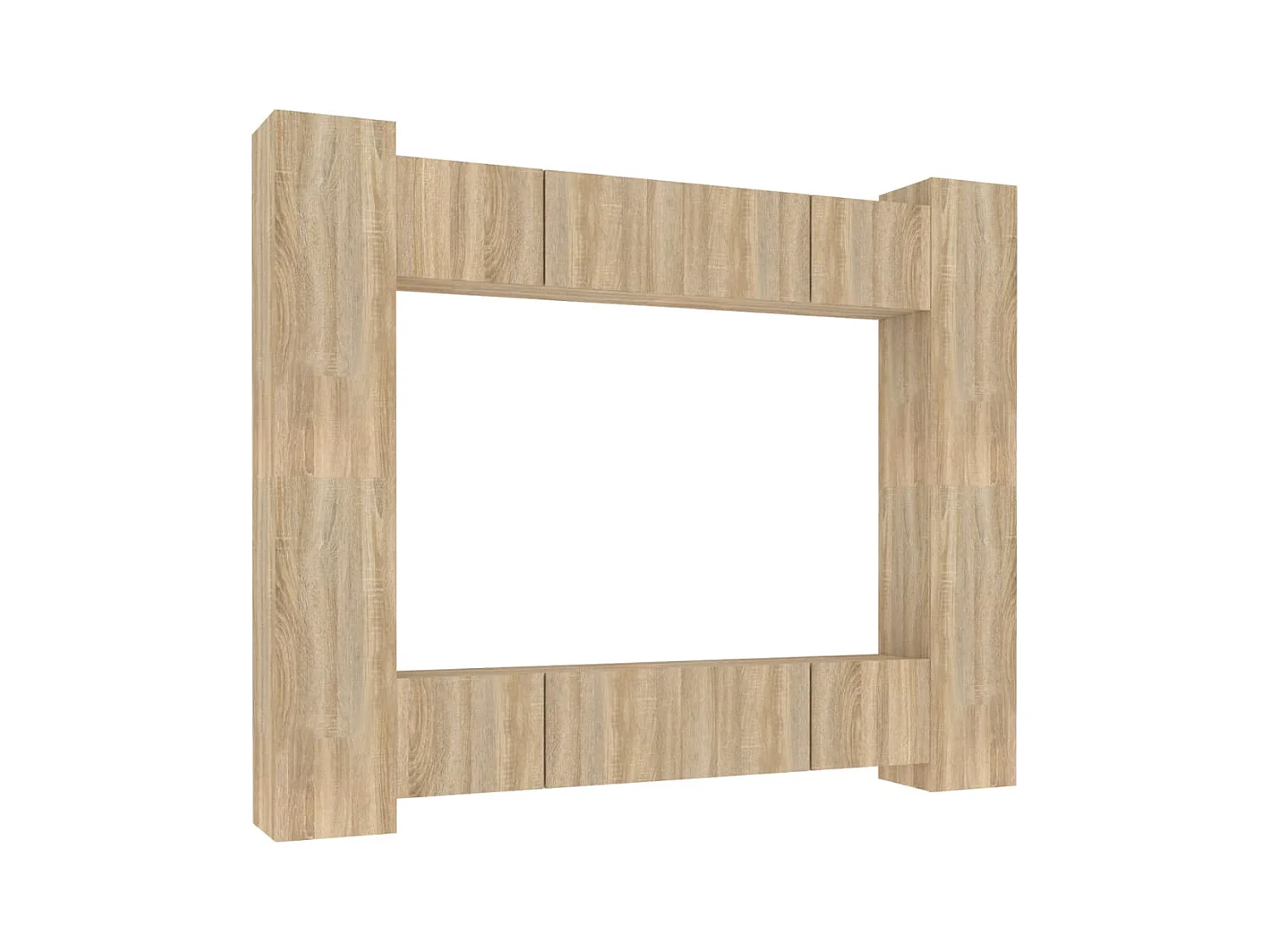 Myjor  Set de muebles para TV 8 pzas madera contrachapada roble Sonoma