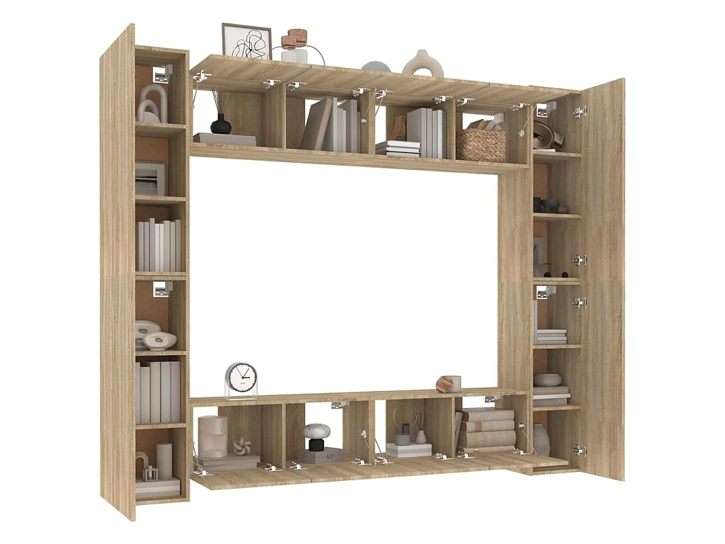 Myjor  Ensemble de meubles TV 8 pcs Chêne sonoma Bois d'ingénierie