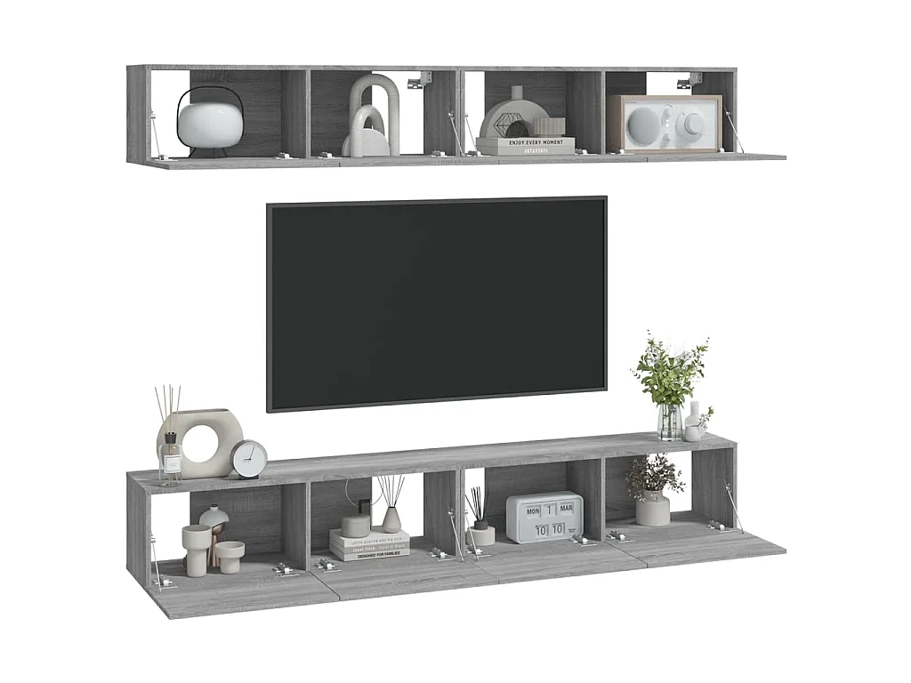 Assumption  Muebles de TV 4 piezas gris Sonoma 100x30x30 cm