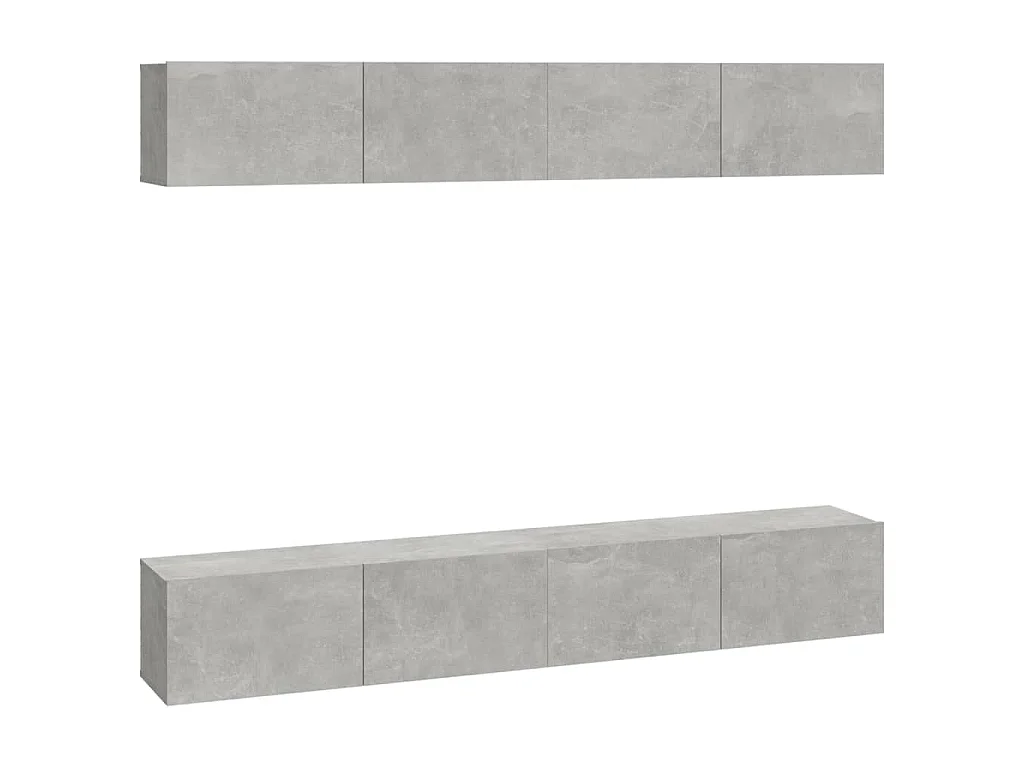 Assumption  Muebles de TV 4 piezas gris hormigón 100x30x30 cm