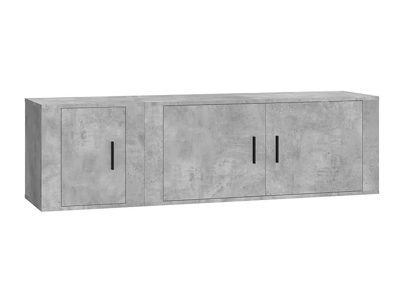 Pallir  Ensemble de meubles TV 2 pcs gris béton bois d'ingénierie