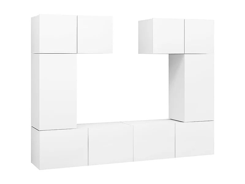 Viena  Ensemble de meubles TV 6 pcs Blanc Bois d'ingénierie
