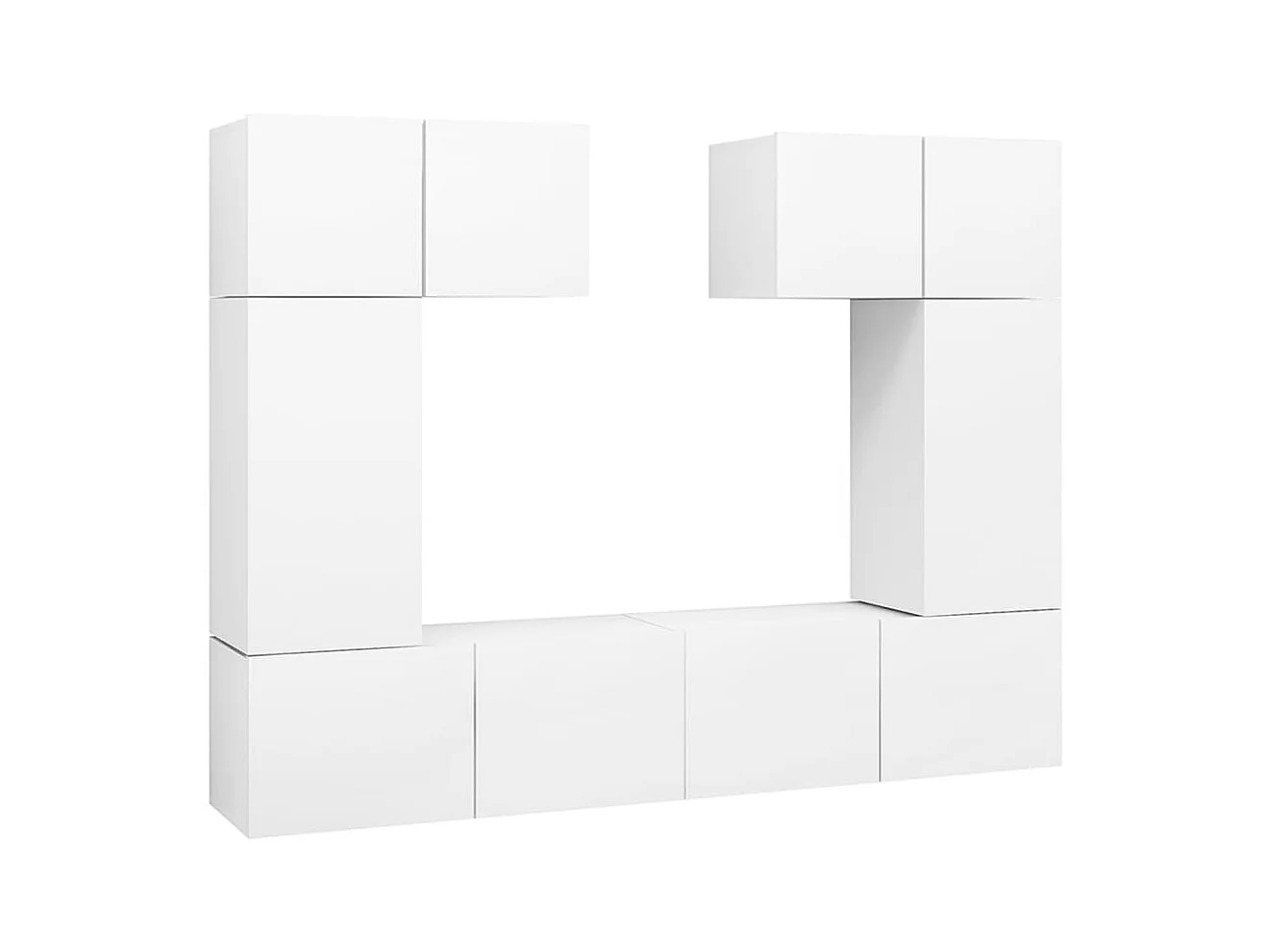 Viena  Ensemble de meubles TV 6 pcs Blanc Bois d'ingénierie