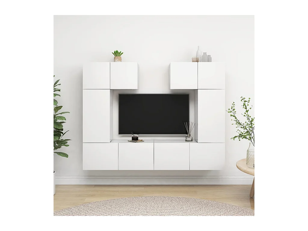 Viena  Ensemble de meubles TV 6 pcs Blanc Bois d'ingénierie