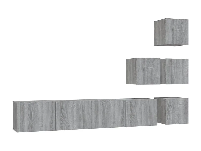 Helya  Meuble TV mural Sonoma gris Bois d'ingénierie