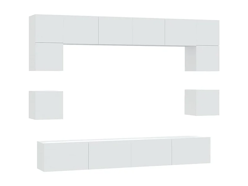 Doolin  Ensemble de meubles TV 8 pcs Blanc Bois d'ingénierie